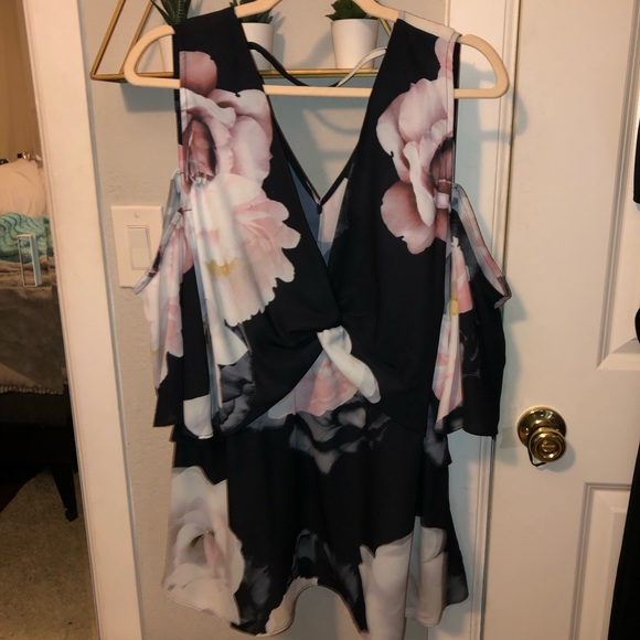 City Chic Floral Cold Shoulder Blouse - Picture 6 of 12